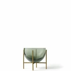 Menu | Small Échasse Bowl | Smoked Green + Brass