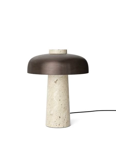 Menu | Reverse Table Lamp | Travertine + Bronzed Brass 3 Menu | Reverse Table Lamp | Travertine + Bronzed Brass