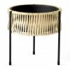 Menu Umanoff Black Steel & Rattan Planter - 27cm