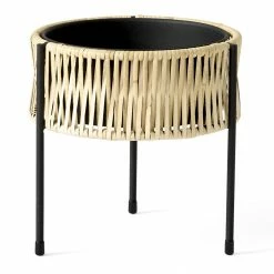 Menu Umanoff Black Steel & Rattan Planter - 27cm