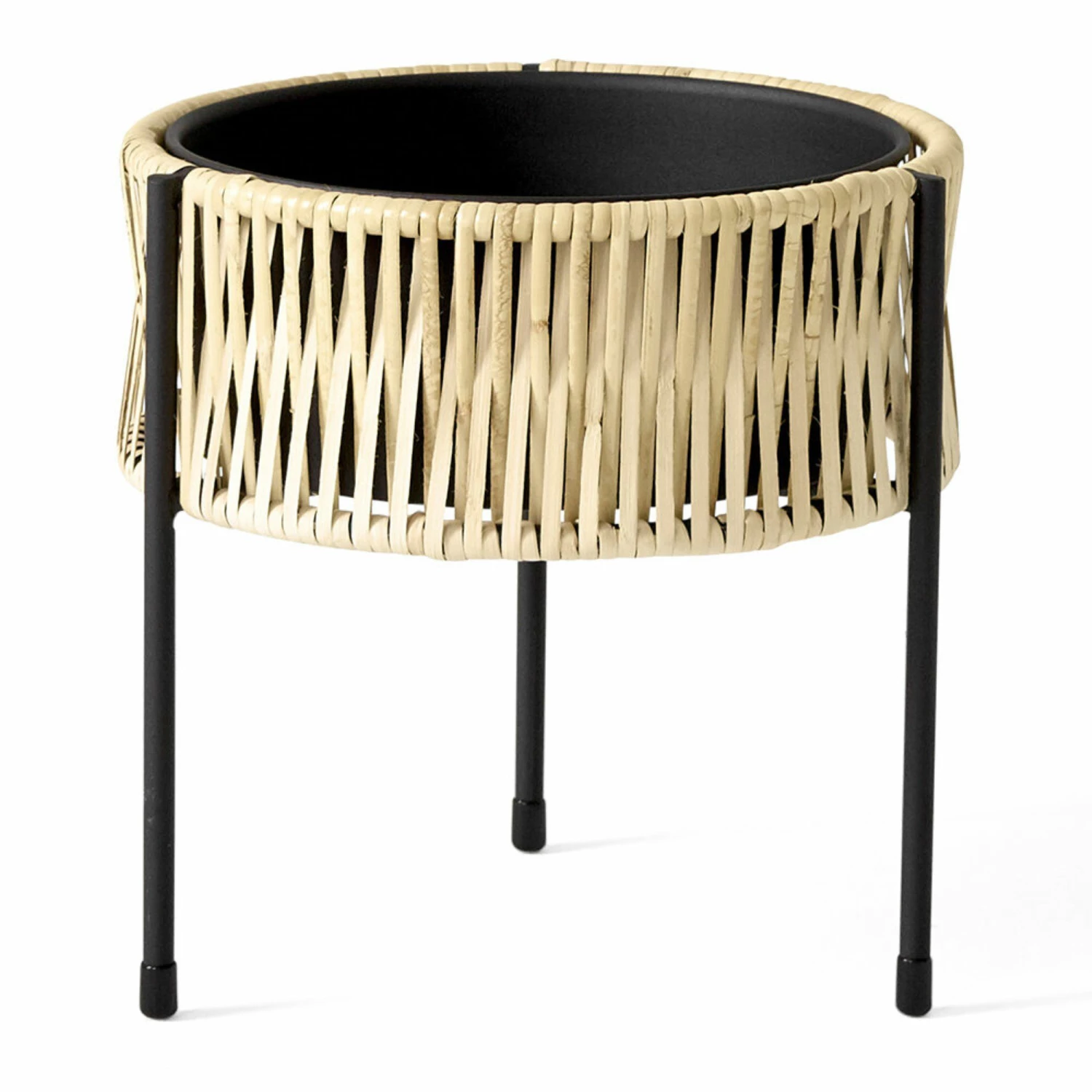 Menu Umanoff Black Steel & Rattan Planter - 27cm 3 Menu Umanoff Black Steel & Rattan Planter - 27cm