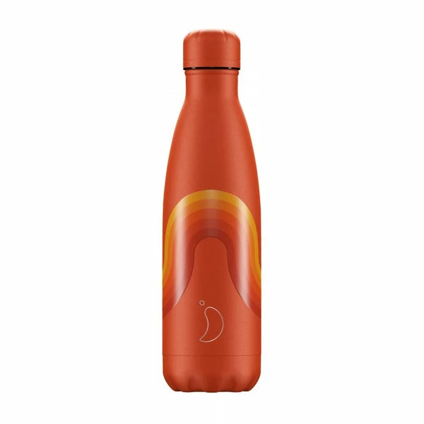 Chilly's - Retro Wave Orange Water Bottle - 500ml 3 Chilly's - Retro Wave Orange Water Bottle - 500ml