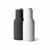 Menu Set of 2 Ash & Carbon Small Bottle Grinders with Beech Top 2 Menu Set of 2 Ash & Carbon Small Bottle Grinders with Beech Top