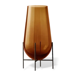 Menu Échasse Vase Amber and Bronzed Brass Small