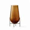 Menu Small Amber Echasse Vase with Bronzed Brass Stand 2 Menu Small Amber Echasse Vase with Bronzed Brass Stand