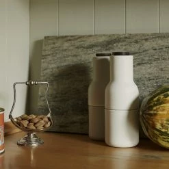 Menu Set of 2 Sand Ceramic Bottle Grinders with Walnut Top 11 Menu Set of 2 Sand Ceramic Bottle Grinders with Walnut Top