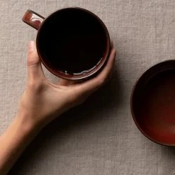 Menu 250ml 2pcs Red Glazed New Norm Cup With Handle