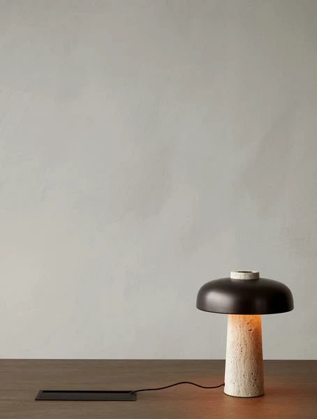 Menu | Reverse Table Lamp | Travertine + Bronzed Brass 8 Menu | Reverse Table Lamp | Travertine + Bronzed Brass
