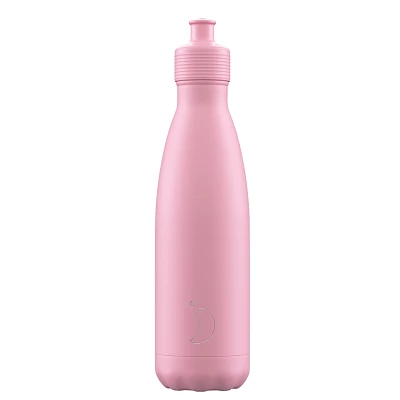 Chilly's 500ml Sports Bottle Pastel Pink 3 Chilly's 500ml Sports Bottle Pastel Pink
