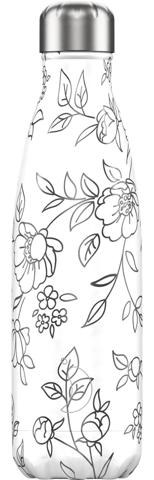 Chilly's 500ml Line Art - Flowers Bottle 3 Chilly's 500ml Line Art - Flowers Bottle