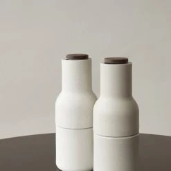 Menu Set of 2 Sand Ceramic Bottle Grinders with Walnut Top 13 Menu Set of 2 Sand Ceramic Bottle Grinders with Walnut Top