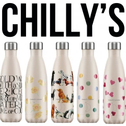 Chilly's Chillys Emma Bridgewater Water Bottle 500ml Buttercup Polka Hearts Black Toast Dogs Cats