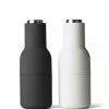 Menu Ash & Carbon BOTTLE GRINDERS with Stainless Steel Tops (set of 2) 2 Menu Ash & Carbon BOTTLE GRINDERS with Stainless Steel Tops (set of 2)