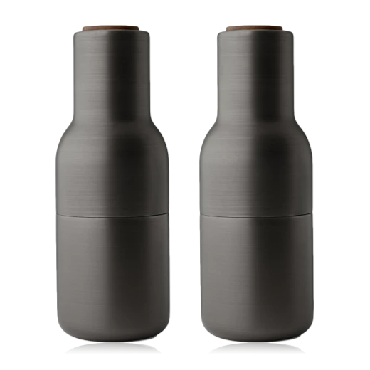 Menu Bottle Grinder 2 Pack Bronzed Brass Walnut Lid 6 Menu Bottle Grinder 2 Pack Bronzed Brass Walnut Lid