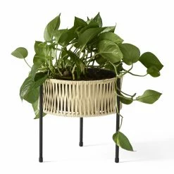 Menu Umanoff Black Steel & Rattan Planter - 27cm