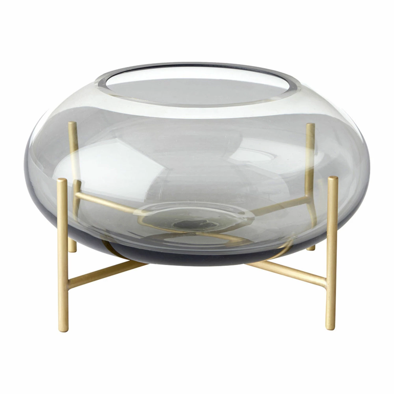 Menu Smoke Grey Echasse Hurricane Tealight Holder with Brushed Brass Stand 3 Menu Smoke Grey Echasse Hurricane Tealight Holder with Brushed Brass Stand