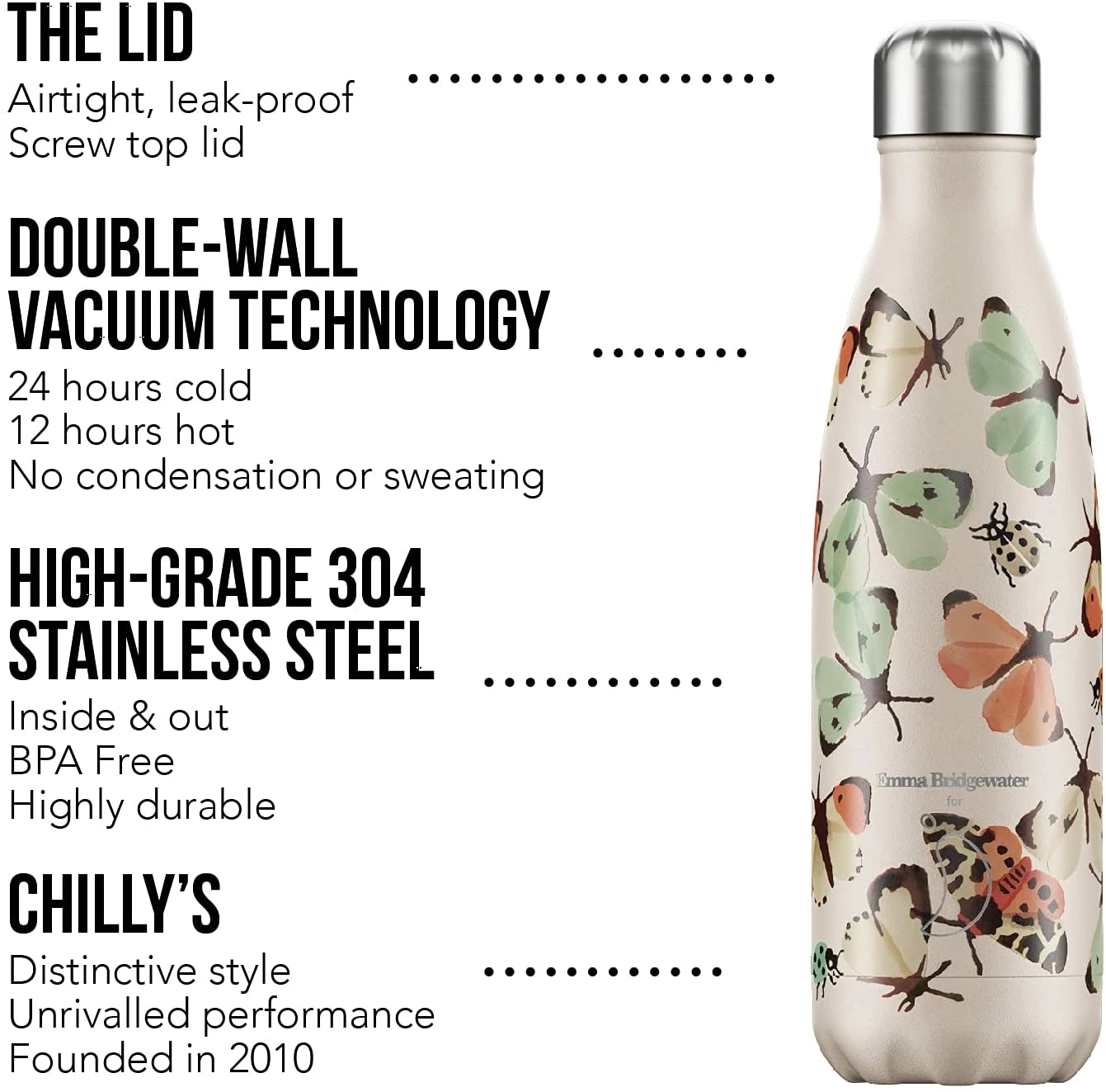 Chilly's Emma Bridgewater Butterflies 500ml 3 Chilly's Emma Bridgewater Butterflies 500ml