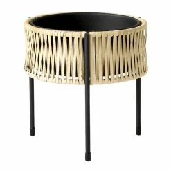 Menu Umanoff Black Steel & Rattan Planter - 27cm 8 Menu Umanoff Black Steel & Rattan Planter - 27cm