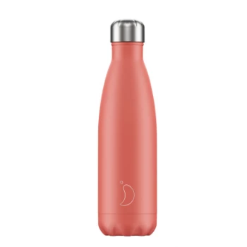 Chilly's 500ml Coral Stainless Steel Pastel Bottle 4 Chilly's 500ml Coral Stainless Steel Pastel Bottle