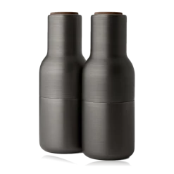 Menu Bottle Grinder 2 Pack Bronzed Brass Walnut Lid