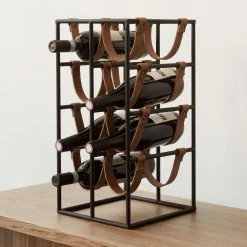 Menu Umanoff Leather & Steel Wine Rack - 8 Bottles