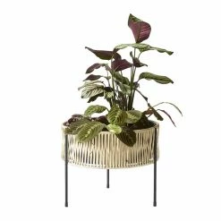 Menu Umanoff Black Steel & Rattan Planter 32.5cm
