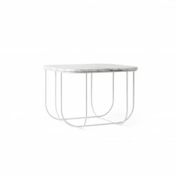 Menu White Cage Table with Marble Top