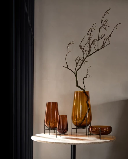 Menu Échasse Vase Amber and Bronzed Brass Small 4 Menu Échasse Vase Amber and Bronzed Brass Small