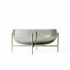 Menu Smoke Grey Echasse Bowl with Brushed Brass Stand