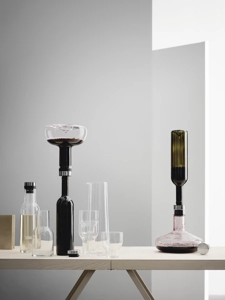 Menu Bottle Carafe 1L Clear/ Steal 4 Menu Bottle Carafe 1L Clear/ Steal