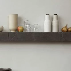 Menu Set of 2 Sand Ceramic Bottle Grinders with Walnut Top 15 Menu Set of 2 Sand Ceramic Bottle Grinders with Walnut Top