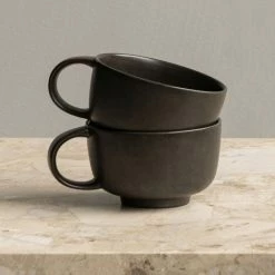 Menu Set of 2 New Norm Dark Glazed Cups