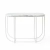 Menu White Cage Table with Marble Top